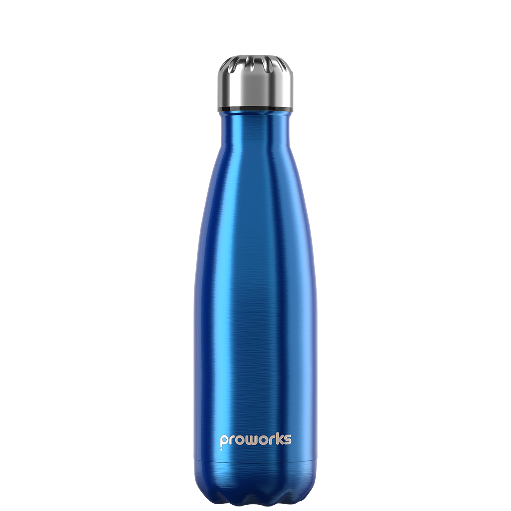 ProWorks Original Metallic Blue 350ml compact stainless steel water bottle