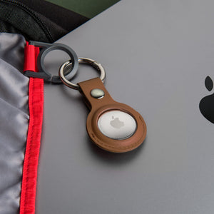 Estuche de transporte con llavero de cuero PU Apple AirTag