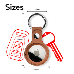 Estuche de transporte con llavero de cuero PU Apple AirTag