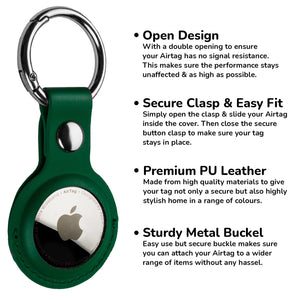Estuche de transporte con llavero de cuero PU Apple AirTag