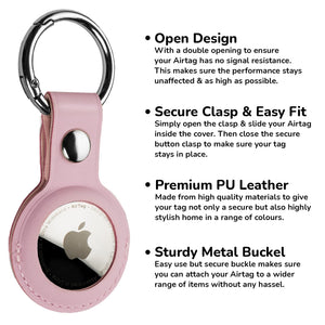 Estuche de transporte con llavero de cuero PU Apple AirTag
