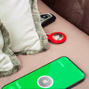 Estuche de transporte con llavero de cuero PU Apple AirTag