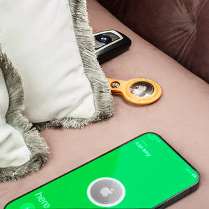 Estuche de transporte con llavero de cuero PU Apple AirTag