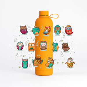 Owl Water Bottle (1 Litre) Pulse - Tangerine