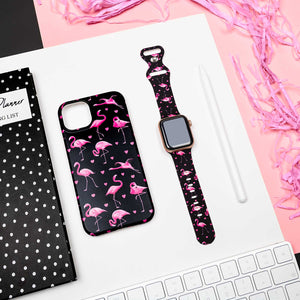 Bracelet Apple Watch Flamant Rose