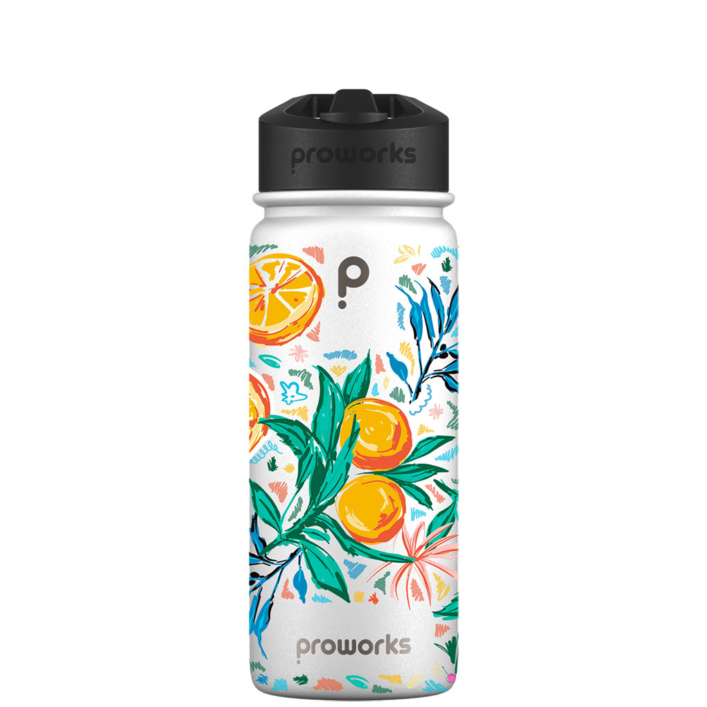 Water bottle with straw - Gen 2 Summer Squeeze Pattern