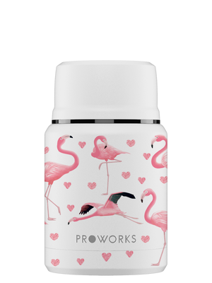 All White Flamingo Food Flask Trimmed