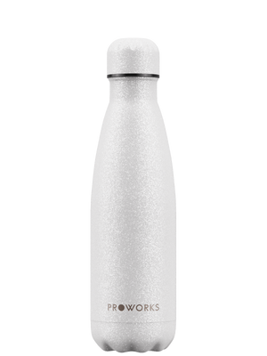 Proworks White Glitter Water Bottle Trimmed