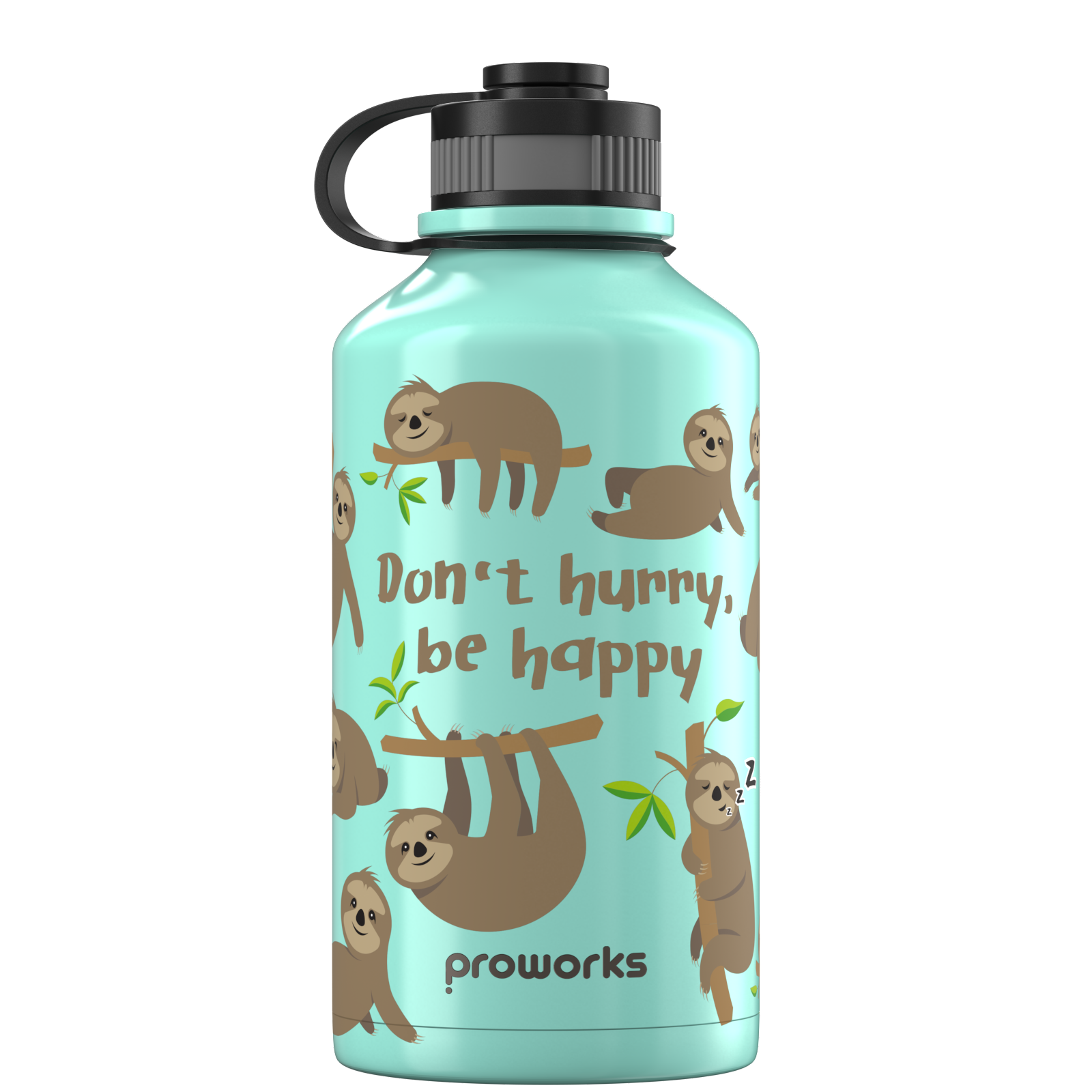 2 Litre Water Bottle - Green Sloth