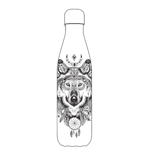 Original Aztec Wolf Water Bottle Pattern