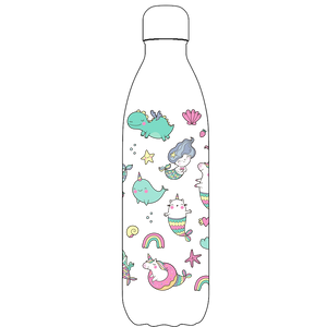 Original Mermaids and Unicorns Water Bottle Pattern