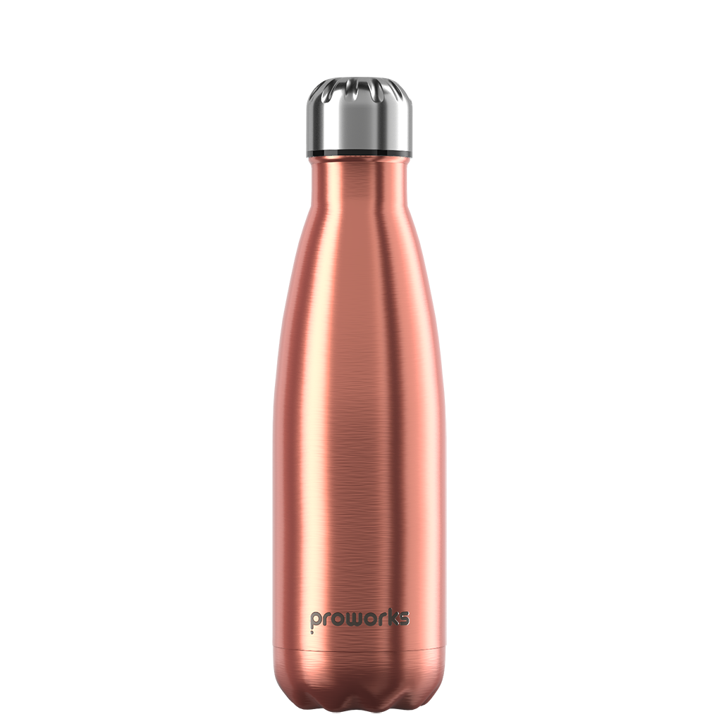 ProWorks Original Metallic Copper 500ml water bottle with copper finish and stainless steel interior