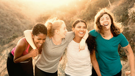 Group of Girls Hiking for a Hen Party