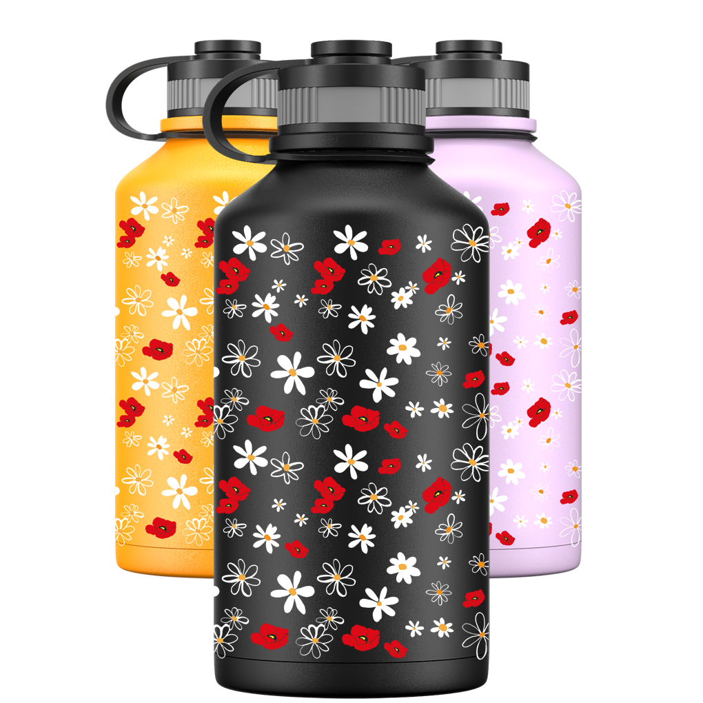 2-Liter-Wasserflasche – Gänseblümchenmuster