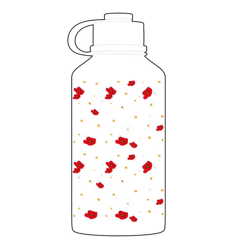 2 Litre Water Bottle - Daisy Pattern