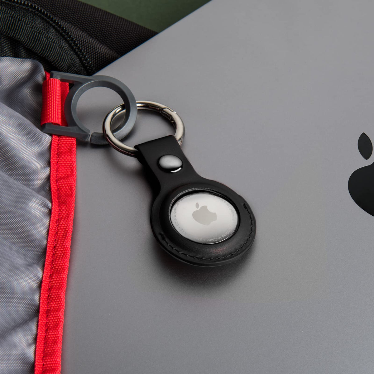 Estuche de transporte con llavero de cuero PU Apple AirTag