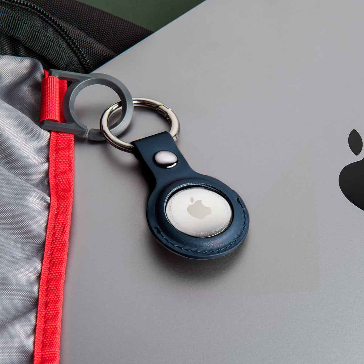 Estuche de transporte con llavero de cuero PU Apple AirTag