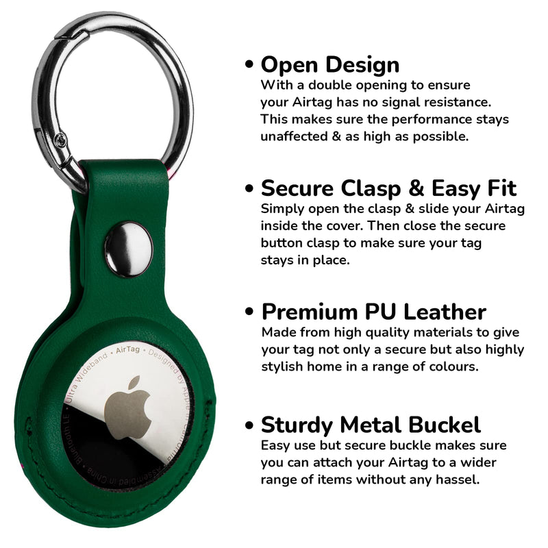 Apple AirTag PU Leather Keyring Carry Case