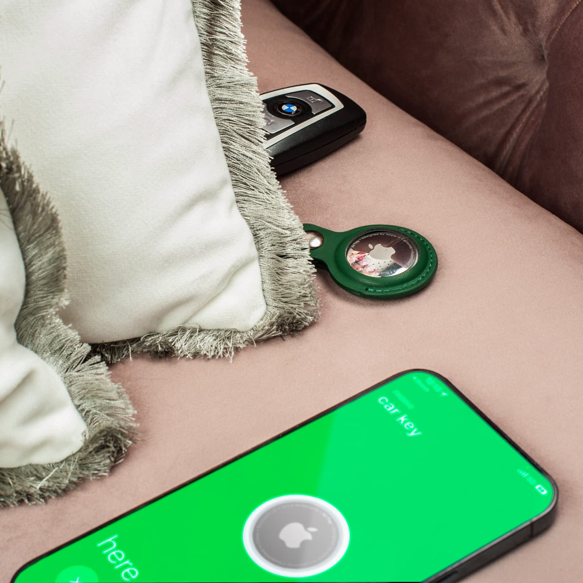 Just Green - Protection pour AirTag avec attache Porte-clé Noire Bigben -  Coque, étui smartphone - Rue du Commerce