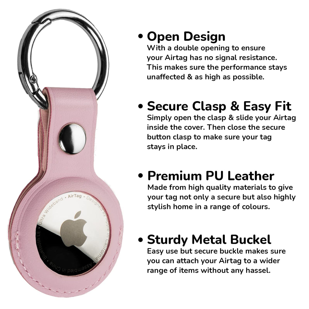 Etui de protection en cuir Rose pour Apple AirTag - Tracker & Porte-clés -  Macway