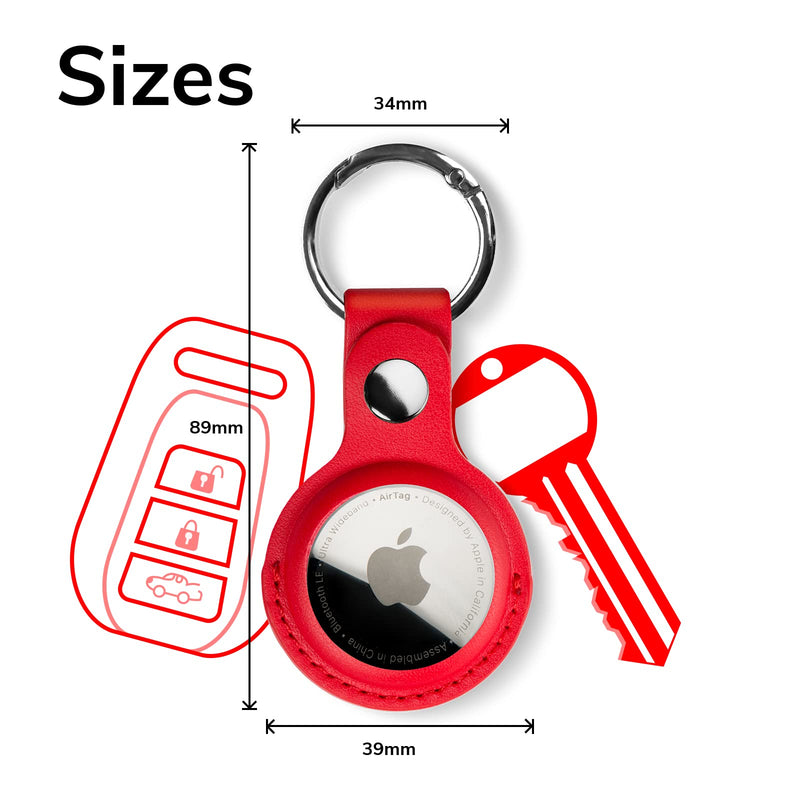 Apple AirTag PU Leather Keyring Carry Case
