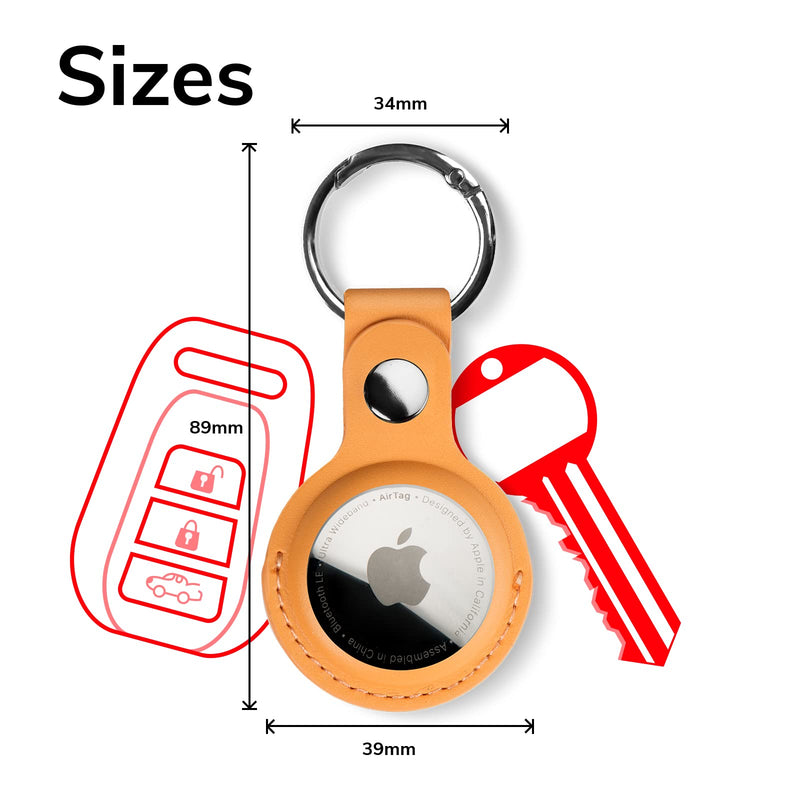 Apple AirTag PU Leather Keyring Carry Case