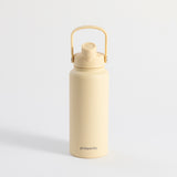 Proworks Switch 1L cream water bottle with straw in cream