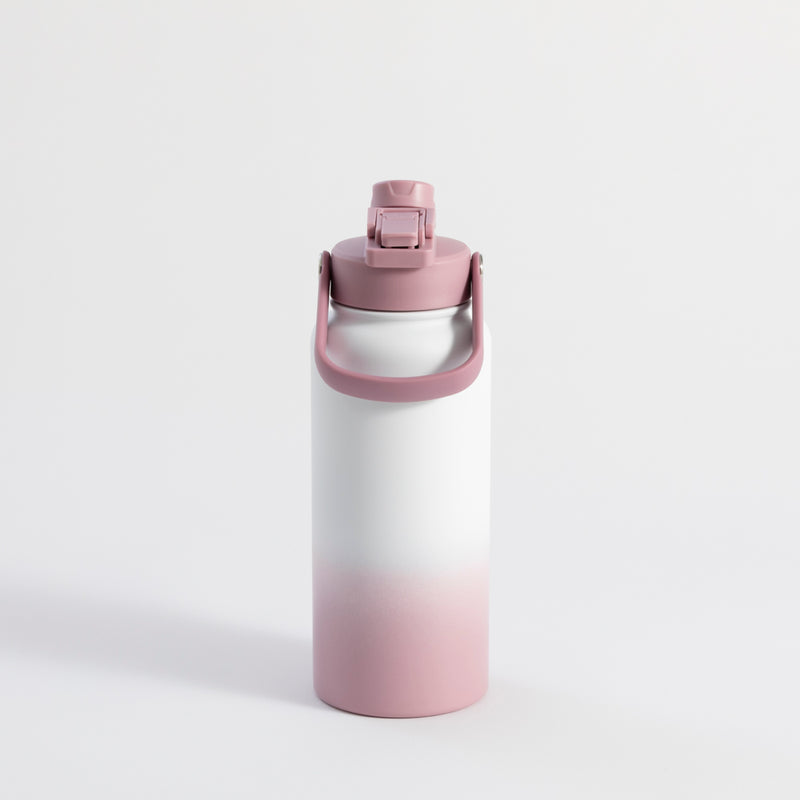 Proworks Switch blush ombre stainless steel water bottle with flip straw