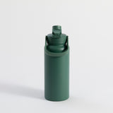 Dark Green 1 litre water bottle with straw, leak-proof insulated design