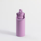 Purple 1 litre water bottle with straw, leak-proof insulated design