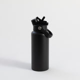 Proworks black insulated water bottle with straw lid, 1 litre stainless steel