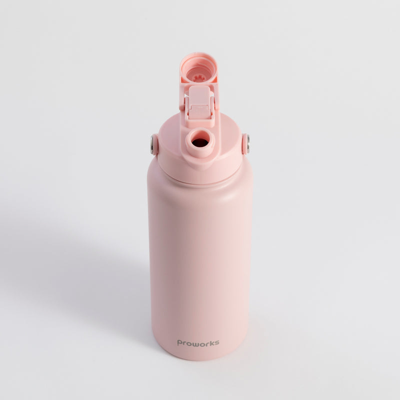 Straw lid detail on pink Proworks Switch water bottle