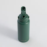 Straw lid detail on dark green Proworks Switch water bottle