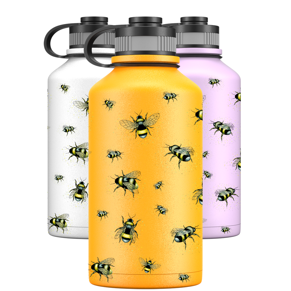 2-Liter-Wasserflasche – Bienenmuster
