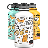 2 Litre Water Bottle - Cat Party Pattern