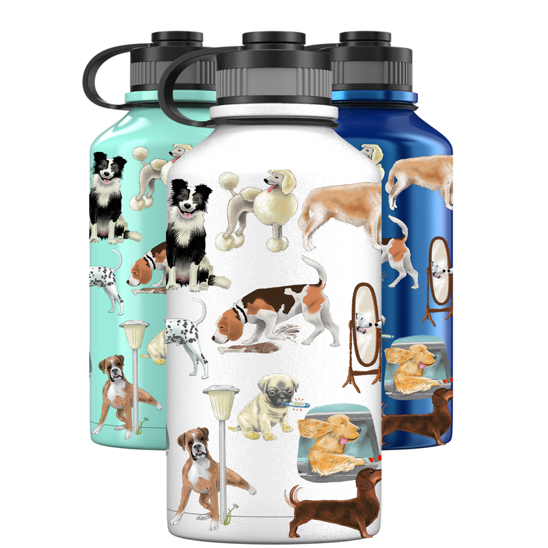 2 Litre Water Bottle - Dog's Tail Pattern