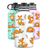 2 Litre Water Bottle - Fox Yoga Pattern