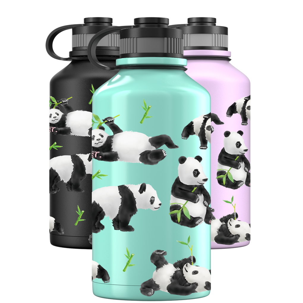 2-Liter-Wasserflasche – Panda-Muster