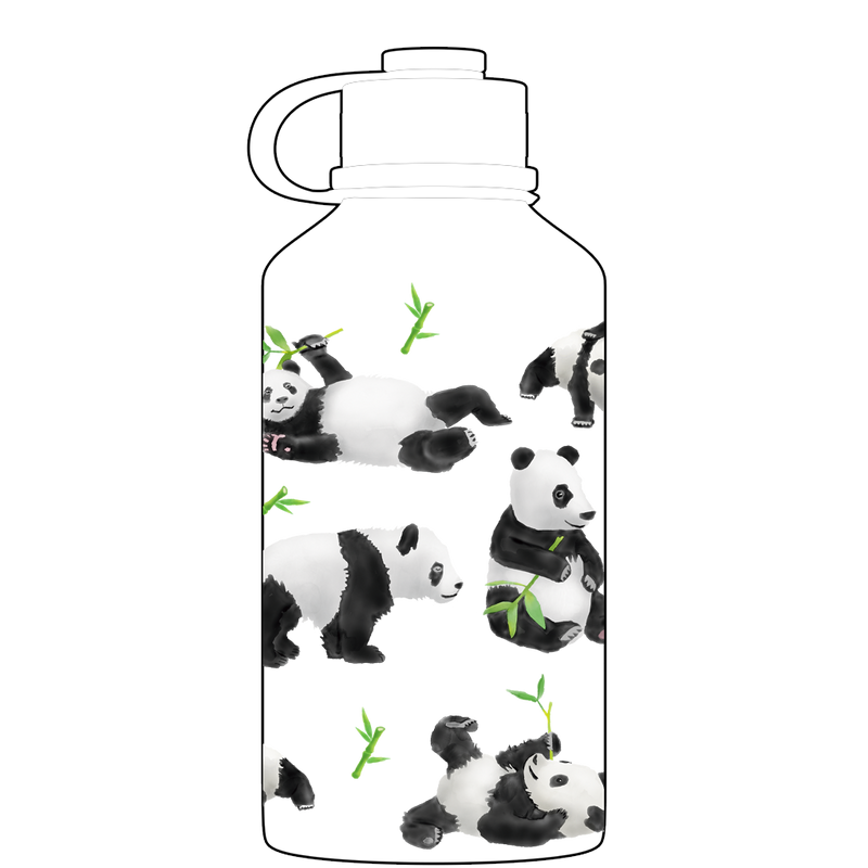 2 Litre Water Bottle - Panda Pattern