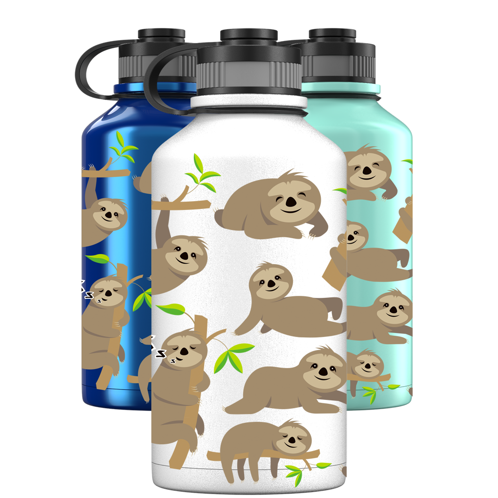 2 Litre Water Bottle Explorer - Sloth Pattern - Proworks Bottles