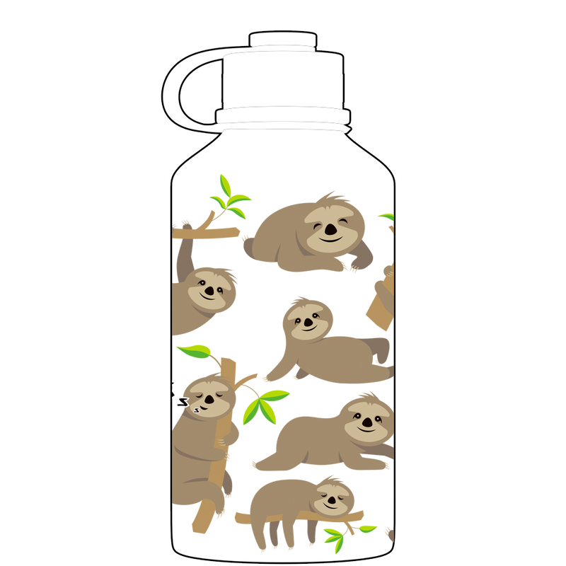 2 Litre Water Bottle - Sloth Pattern