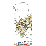 2 Litre Water Bottle - World Map Pattern