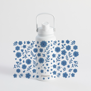 Switch 1L Water Bottle with Straw – Heirloom Floral - Artic White