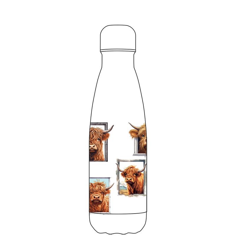 Original Highland Cow Water Bottle Pattern