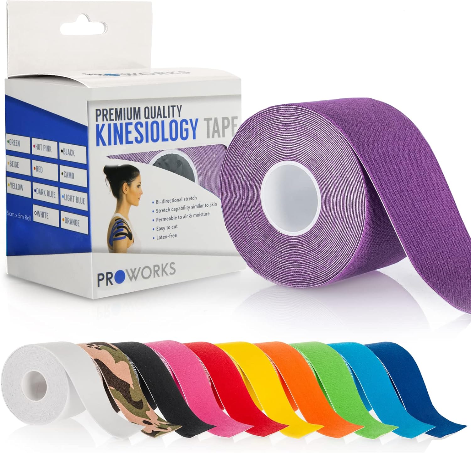 Proworks Kinesiologie-Tape – Lila – Artikelnummer: PW-2000-Z741-PARENT