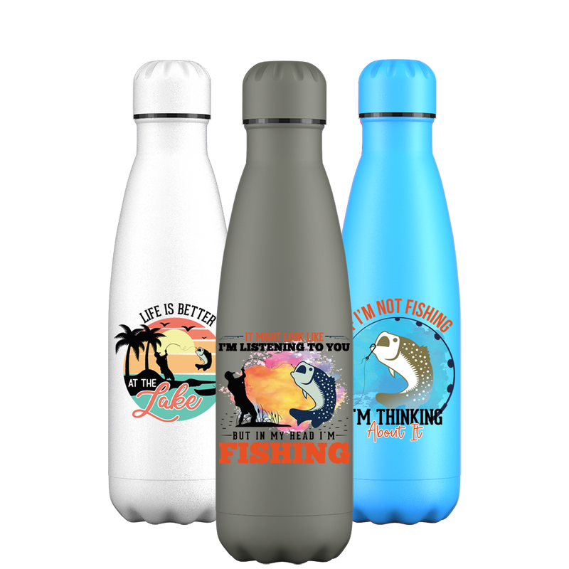 Regalo de botella de agua con citas de pesca originales