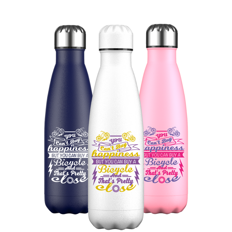 Frases originales de felicidad en bicicleta Botella de agua