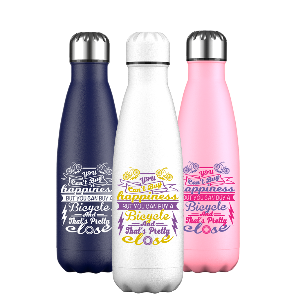 Original Bike Happiness Quotes Water Bottle