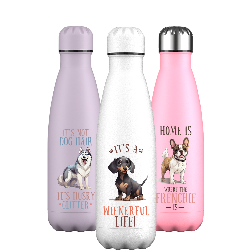 Original Dog Quotes Water Bottles By Breed