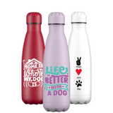 Frases originales de amantes de los perros Botella de agua